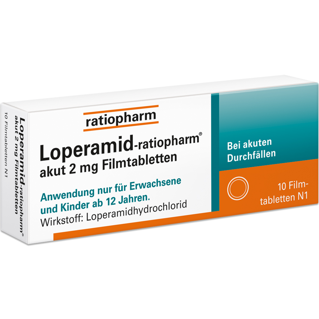 RATIOPHARM LOPERAMID-ratiopharm akut 2 mg Filmtabletten bei akuten Durchfällen