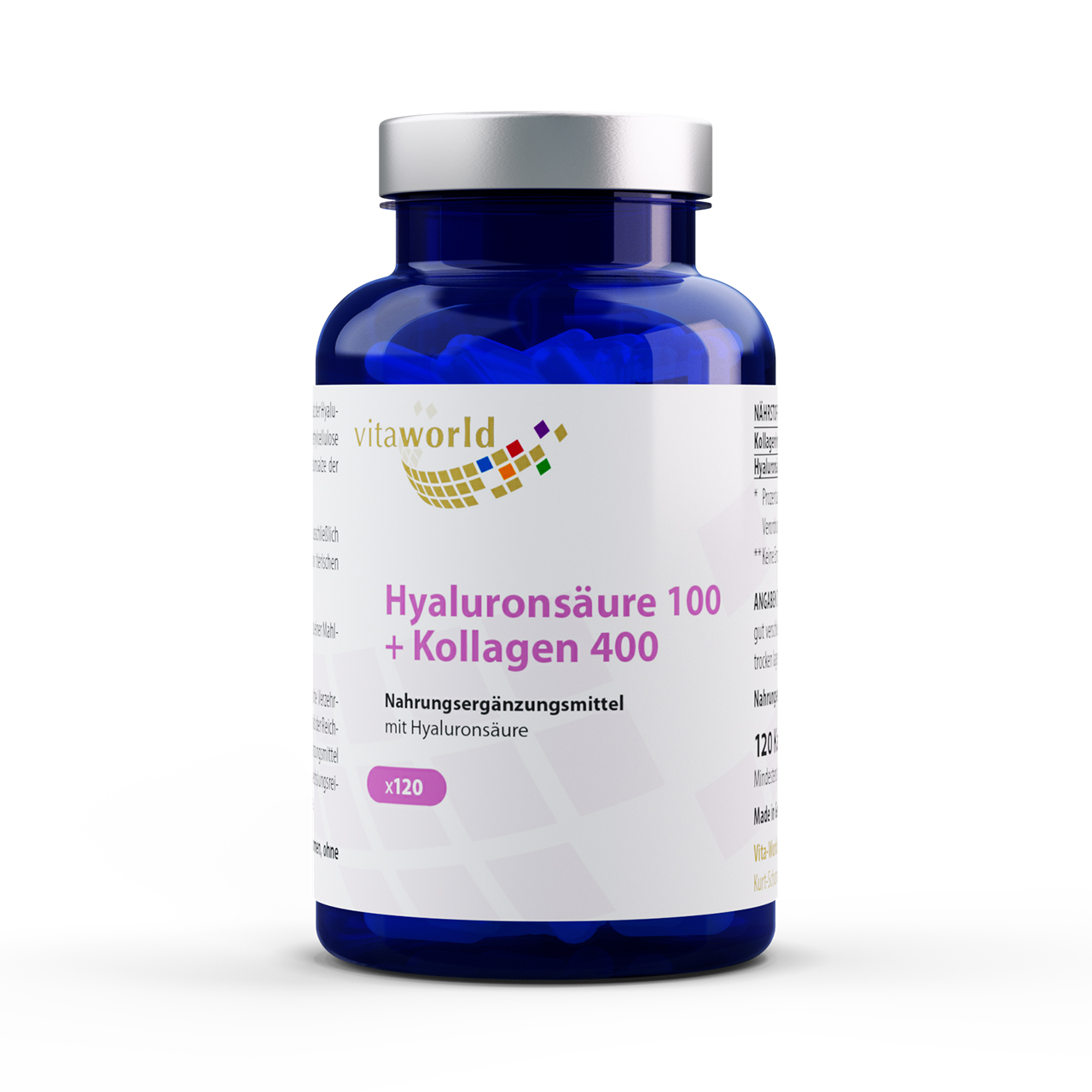 VITA WORLD HYALURONSÄURE 100+Kollagen 400 Kapseln