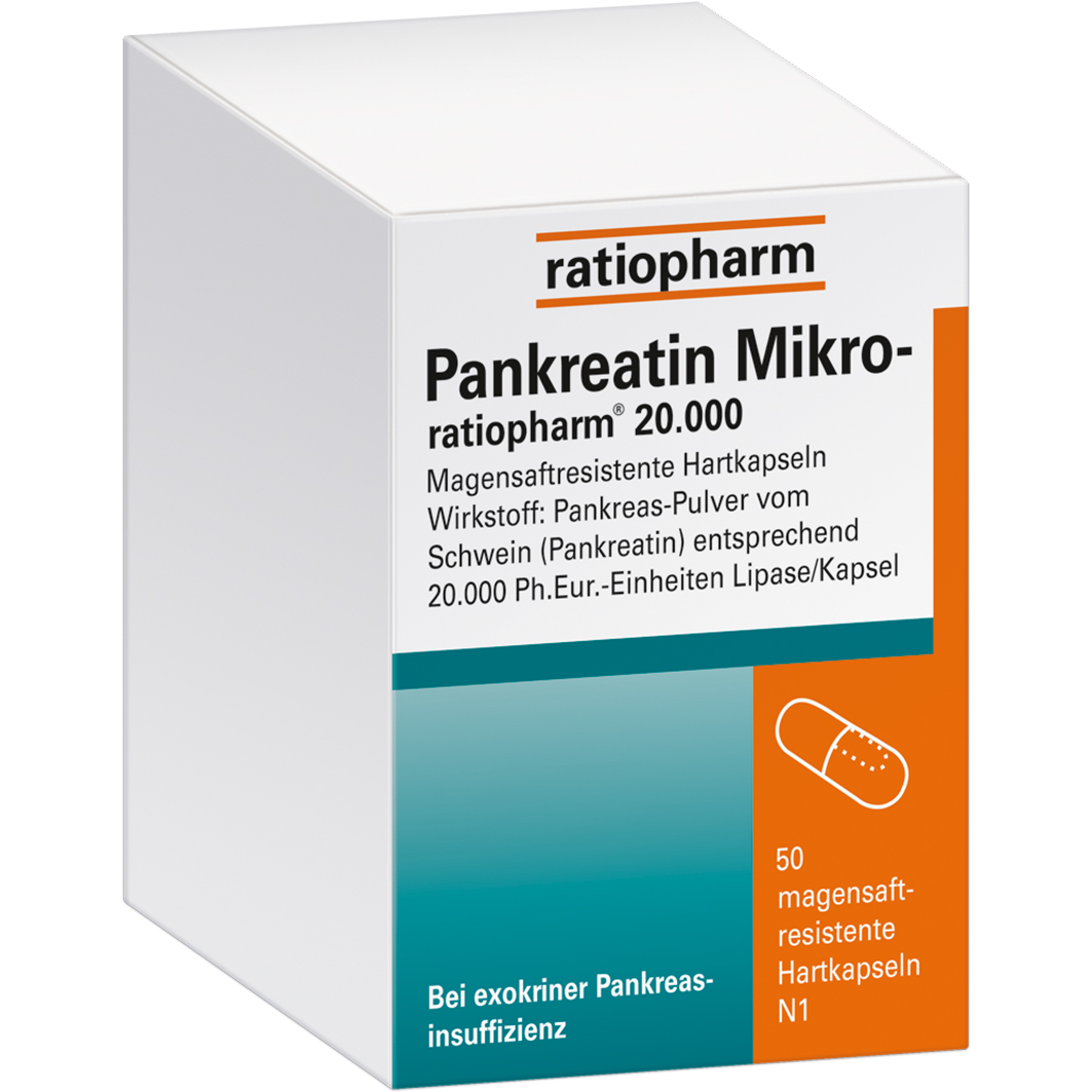 RATIOPHARM PANKREATIN Mikro-ratio.20.000 magensaftr.Hartkaps.