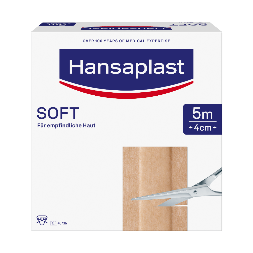 HANSAPLAST Soft Pflaster 4 cmx5 m Rolle