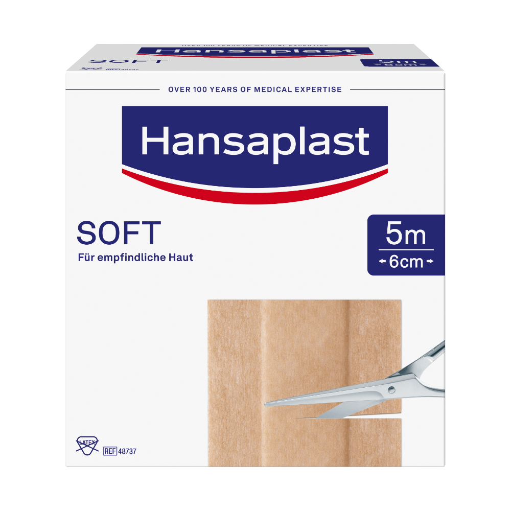 HANSAPLAST Soft Pflaster 6 cmx5 m Rolle