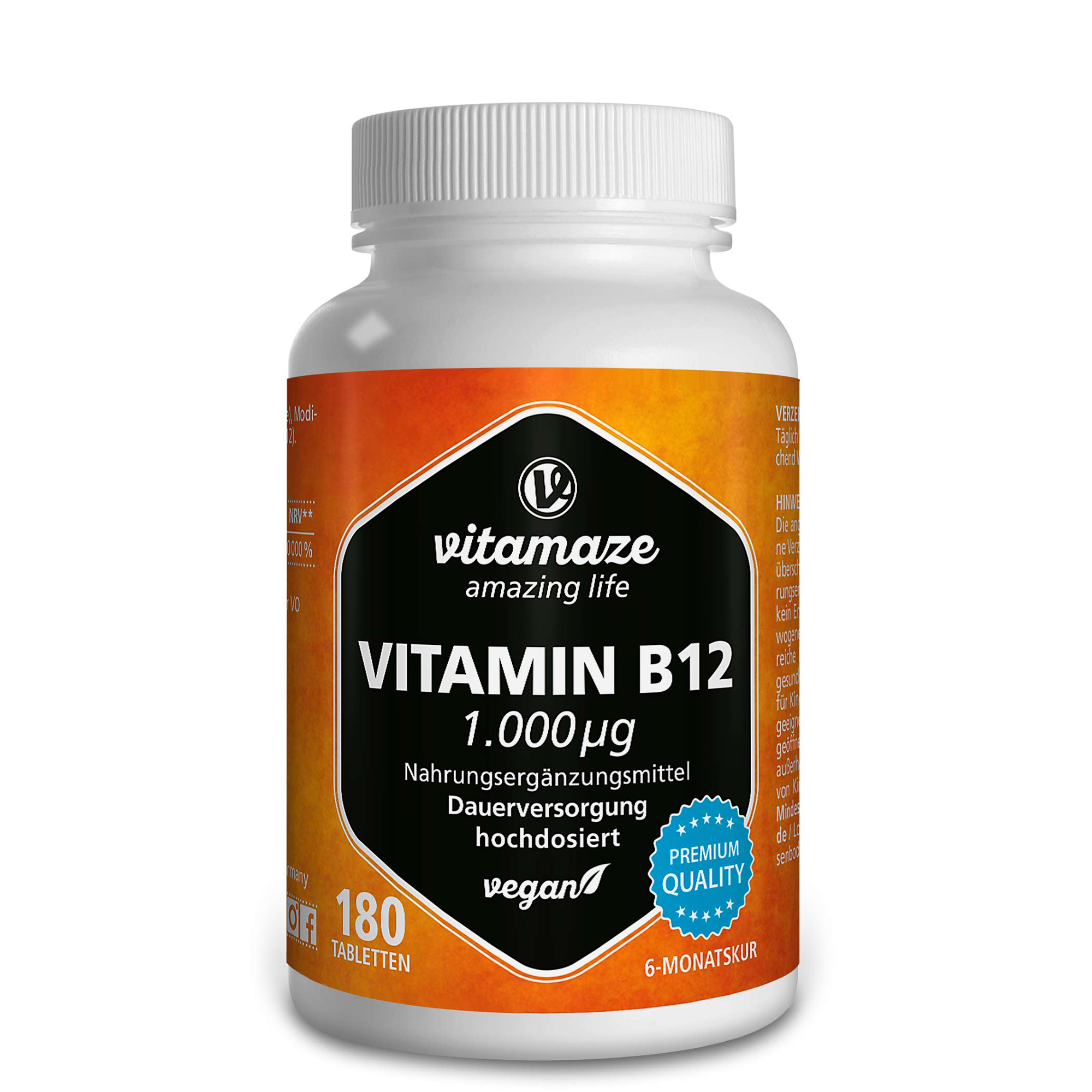 VITAMAZE VITAMIN B12 1.000 μg hochdosiert vegan Tabletten