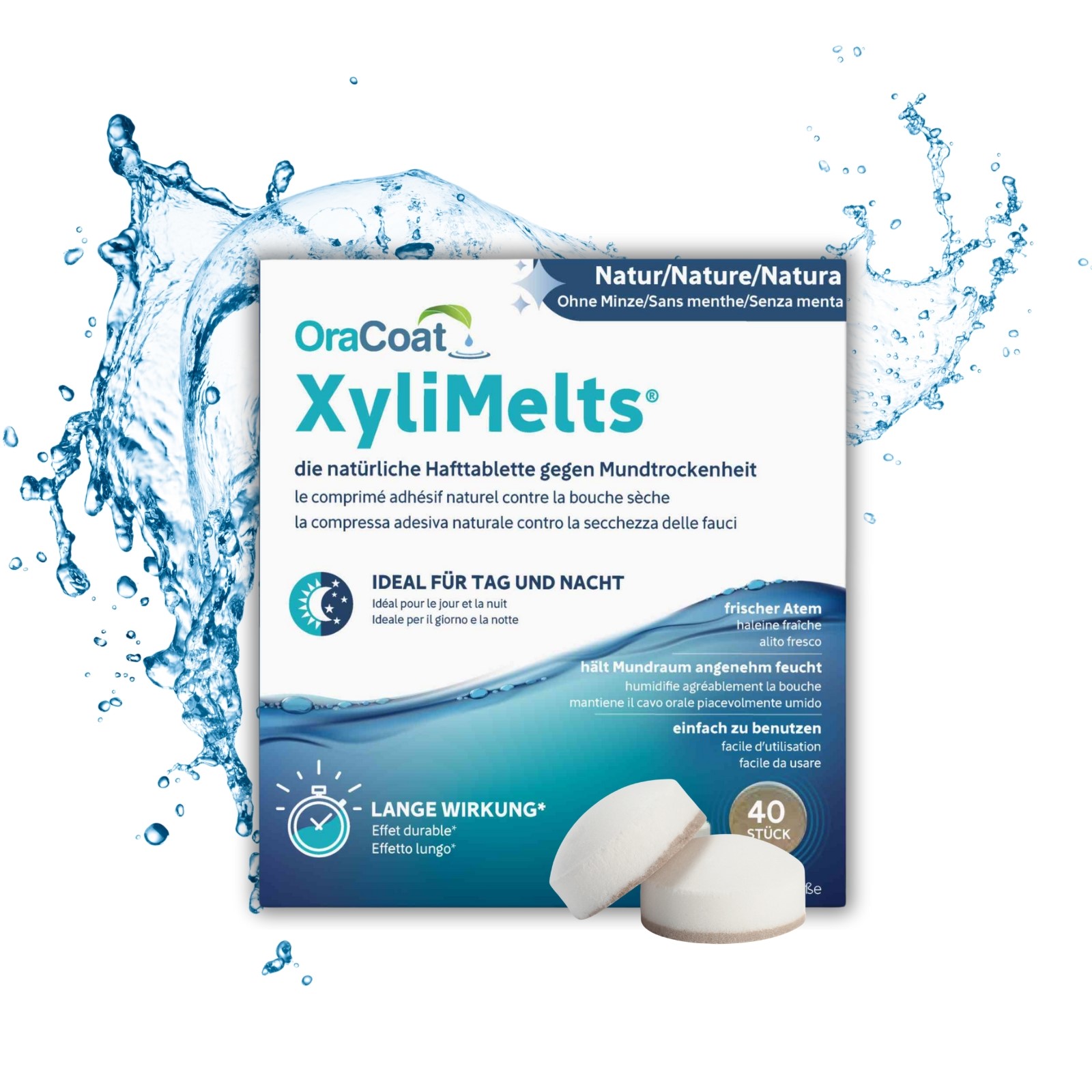 ORACOAT XyliMelts Hafttabletten ohne Minze