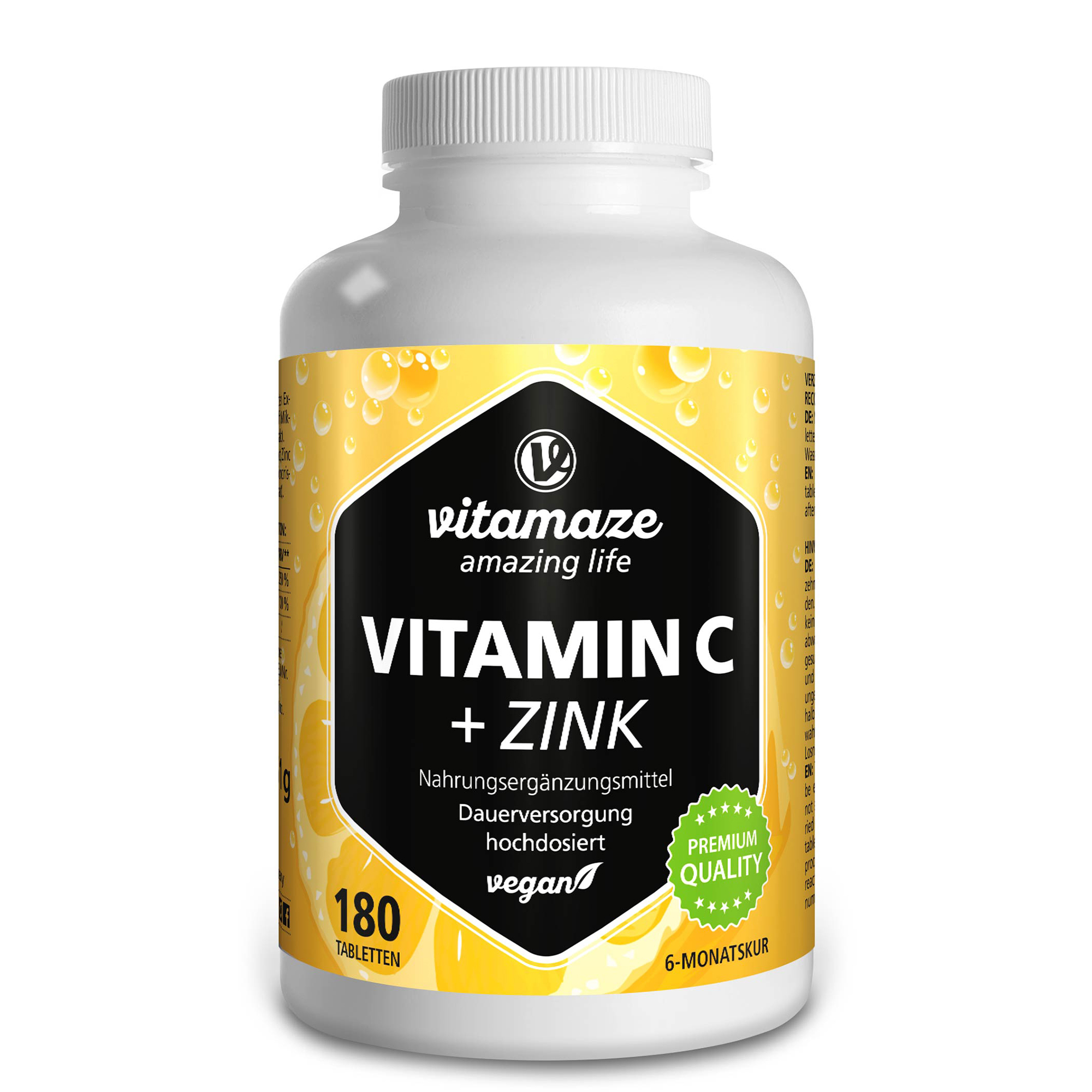 VITAMAZE VITAMIN C 1000 mg hochdosiert+Zink vegan Tabletten