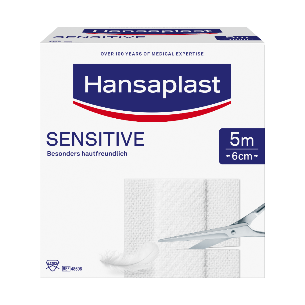 HANSAPLAST Sensitive Pflaster 6 cmx5 m Rolle