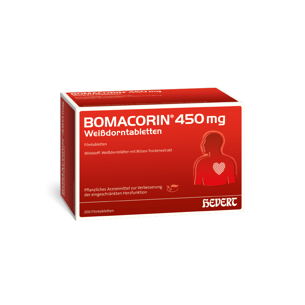 HEVERT ARZNEIMITTEL BOMACORIN 450 mg Weißdorntabletten
