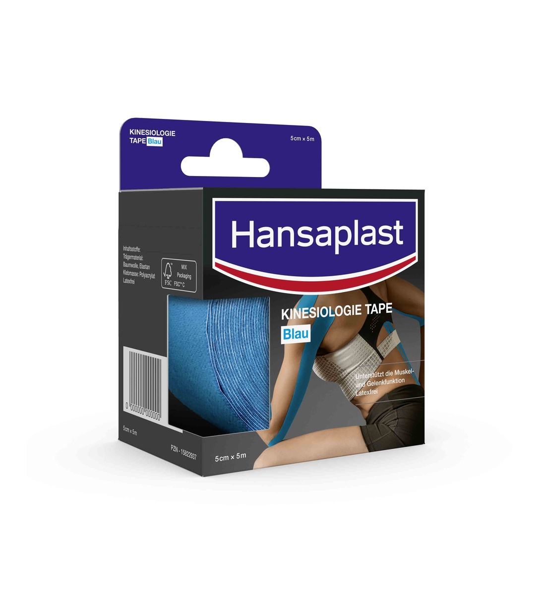 HANSAPLAST Sport Kinesiologie Tape 5 cmx5 m blau