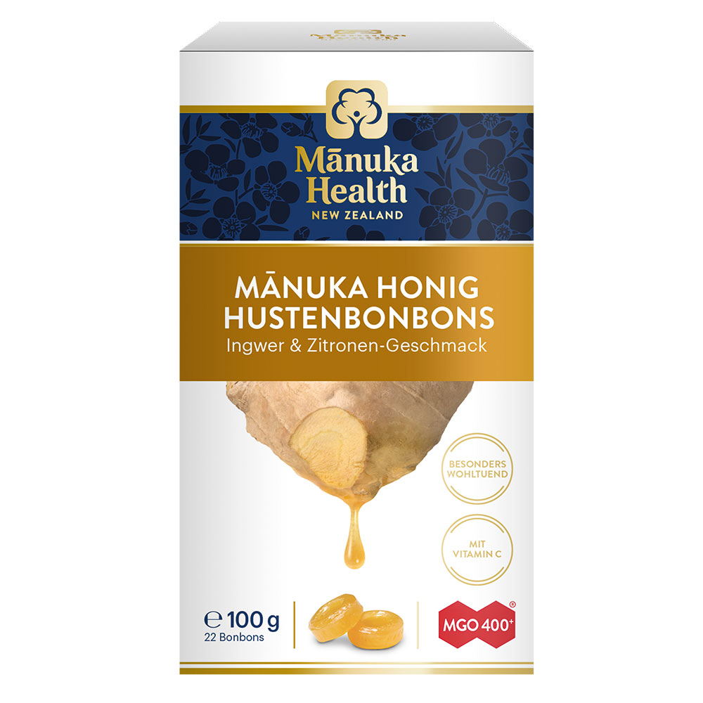 HAGER PHARMA MANUKA HEALTH MGO 400+ Lutschbonb.Ingwer-Zitrone