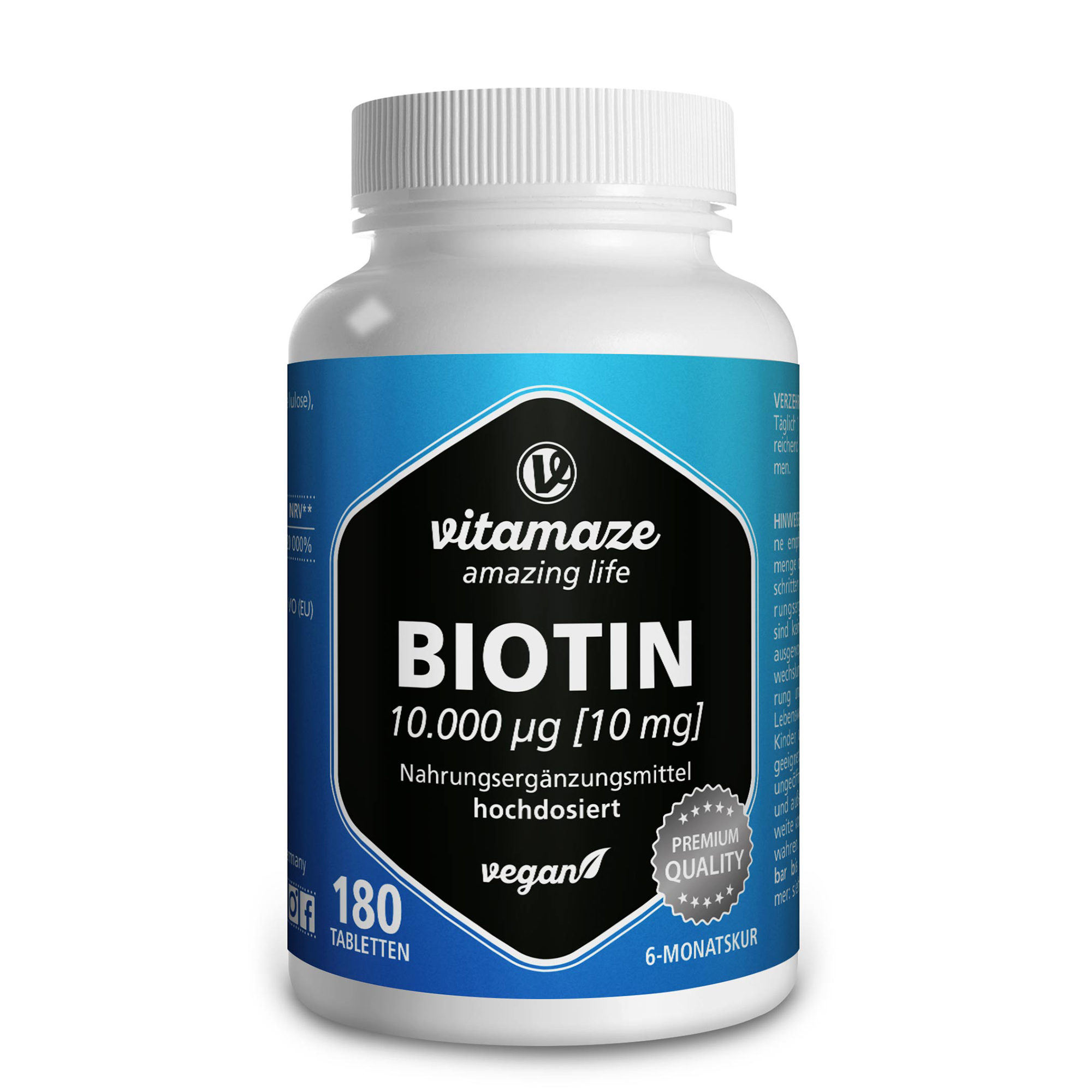 VITAMAZE BIOTIN 10 mg hochdosiert vegan Tabletten