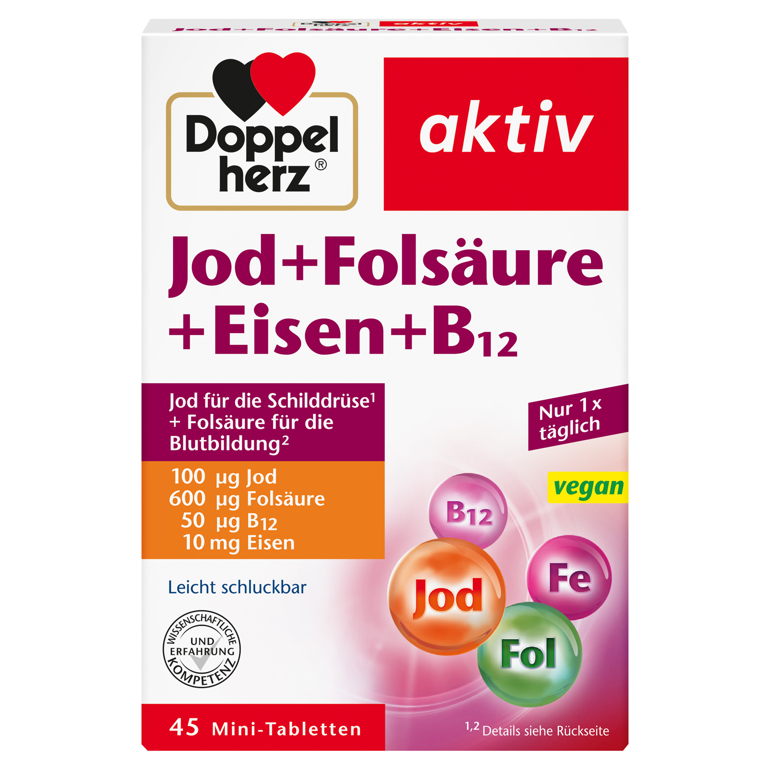 Doppelherz DOPPELHERZ Jod+Folsäure+Eisen+B12 Tabletten