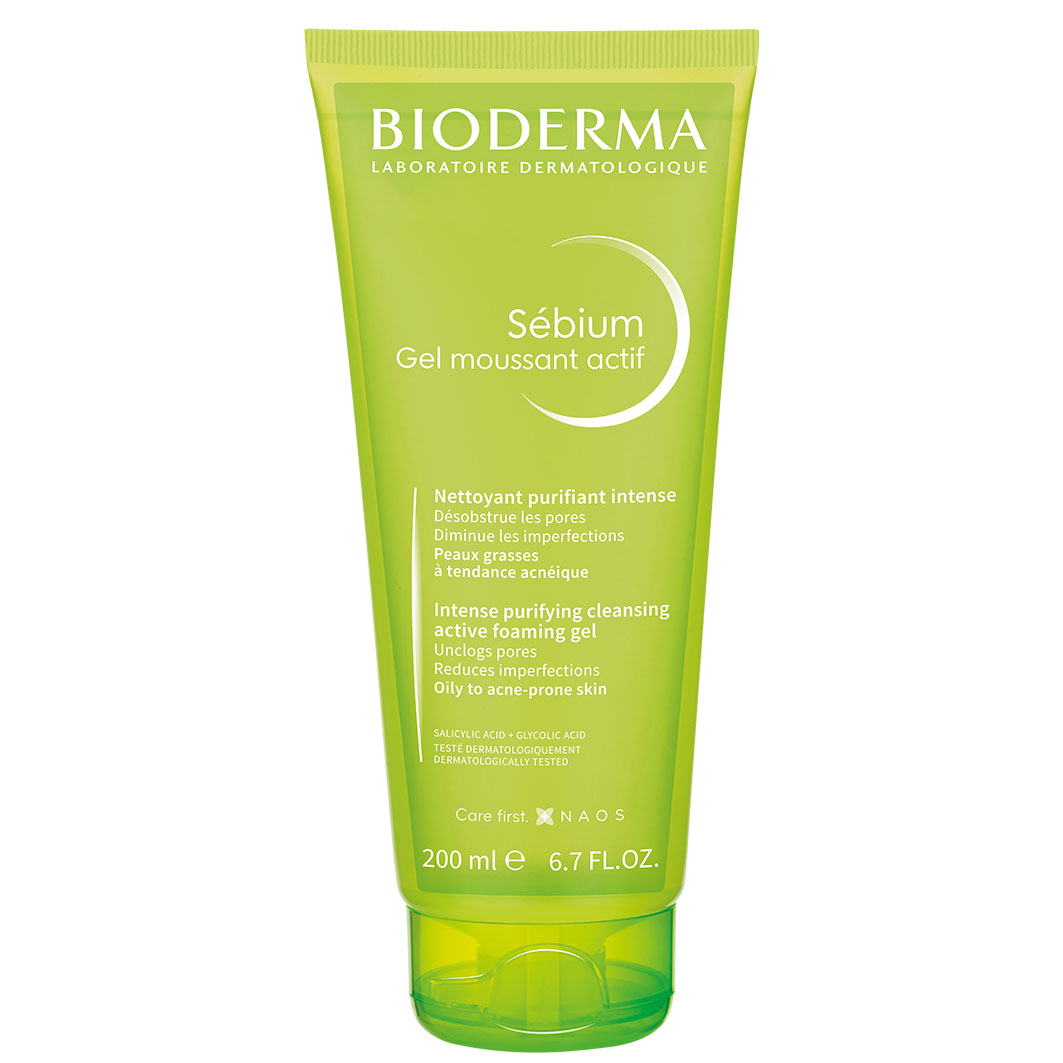 BIODERMA Sébium Gel moussant actif - Öffnet verstopfte Poren, reduziert Unreinheiten für eine porentief gereinigte Haut